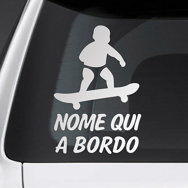 Car & Motorbike Stickers: Skate on board personalized - italian