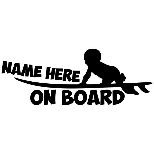 Car & Motorbike Stickers: Surf on board personalized - english