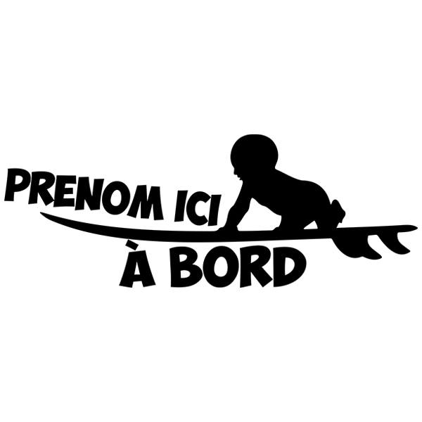 Car & Motorbike Stickers: Surf on board personalized - french