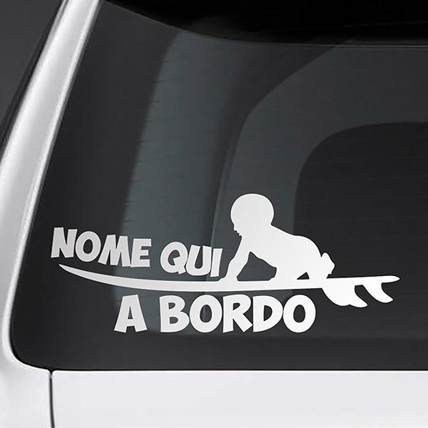 Car & Motorbike Stickers: Surf on board personalized - italian