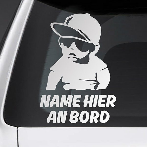 Car & Motorbike Stickers: Rapper on board personalized - german