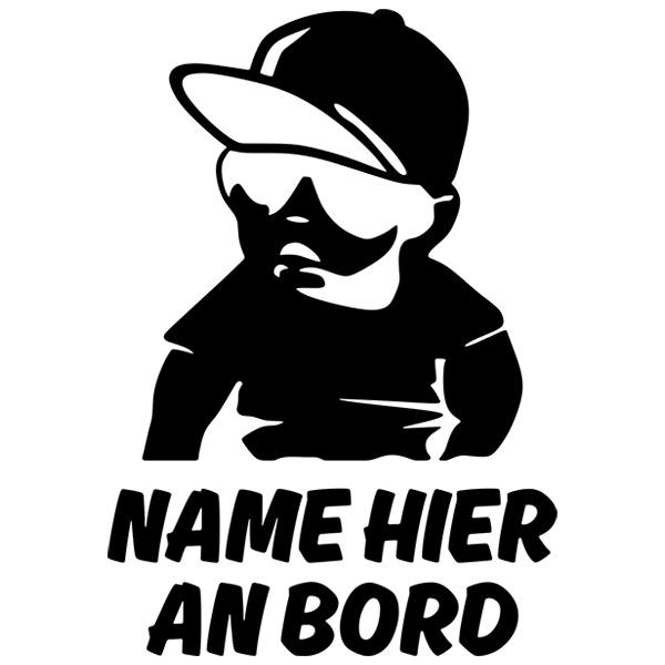 Car & Motorbike Stickers: Rapper on board personalized - german