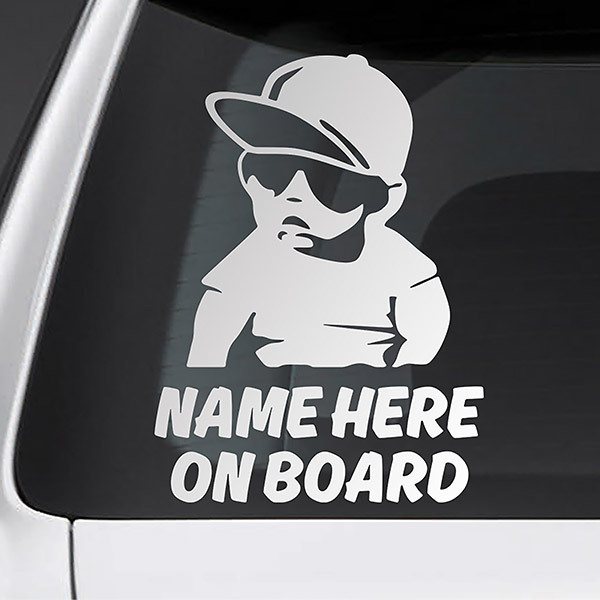 Car & Motorbike Stickers: Rapper on board personalized - english