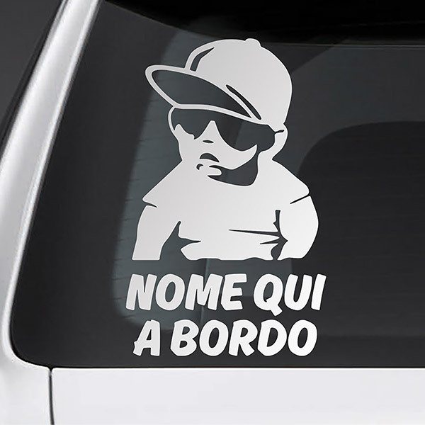 Car & Motorbike Stickers: Rapper on board personalized - italian 0