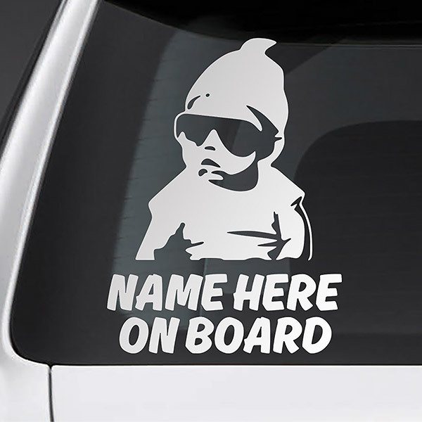 Car & Motorbike Stickers: Trendy on board personalized - english