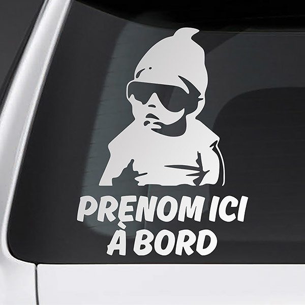 Car & Motorbike Stickers: Trendy on board personalized - french