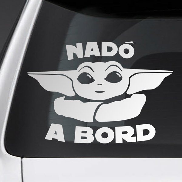 Car & Motorbike Stickers: Baby Yoda on board - Catalan