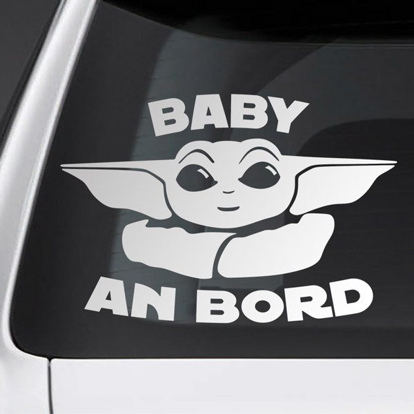 Car & Motorbike Stickers: Baby Yoda on board - German