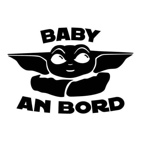 Car & Motorbike Stickers: Baby Yoda on board - German