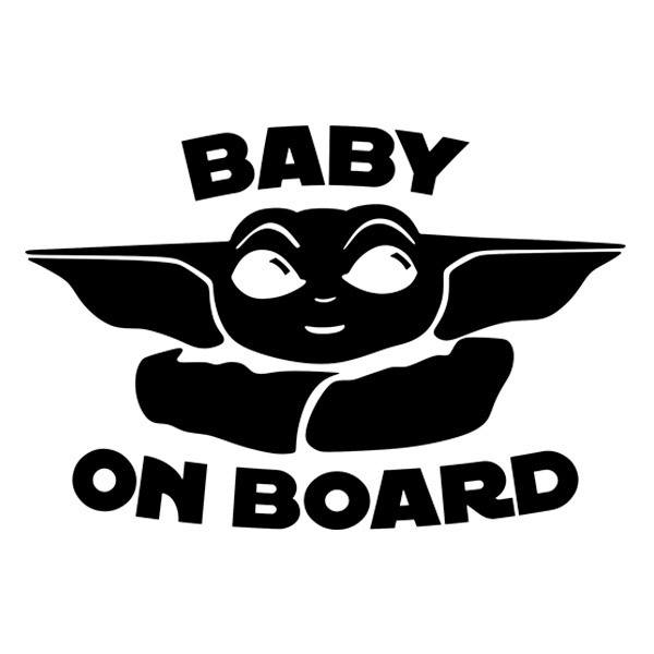 Car & Motorbike Stickers: Baby Yoda on board - English