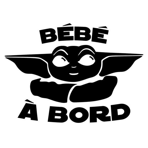 Car & Motorbike Stickers: Baby Yoda on board - French