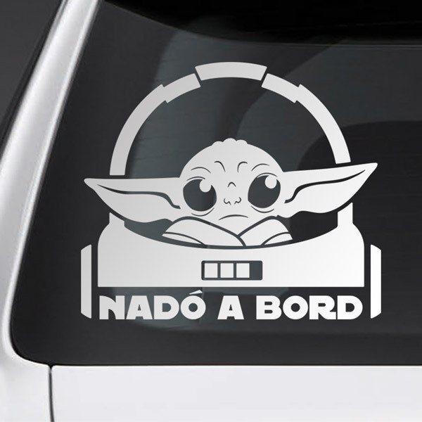 Car & Motorbike Stickers: Baby Yoda 1 on board - Catalan 0