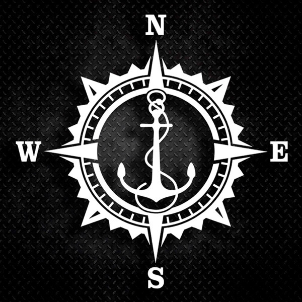 Car & Motorbike Stickers: Wind Rose Anchor