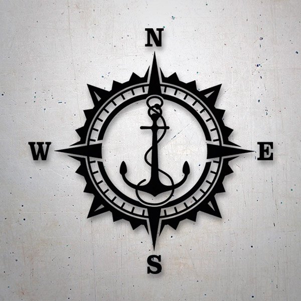 Car & Motorbike Stickers: Wind Rose Anchor