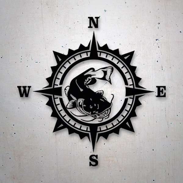 Car & Motorbike Stickers: Wind Rose Catfish