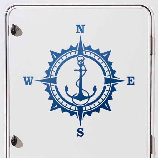 Car & Motorbike Stickers: Compass Seafaring Anchor