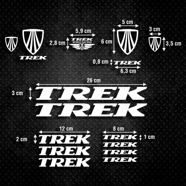 Car & Motorbike Stickers: Set 15X MTB Bike Trek Classic