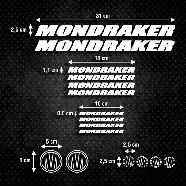 Car & Motorbike Stickers: Set 16X Bike MTB Mondraker