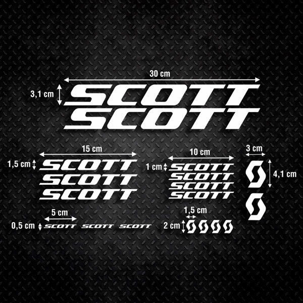 Car & Motorbike Stickers: Set 18X Bike MTB Scott