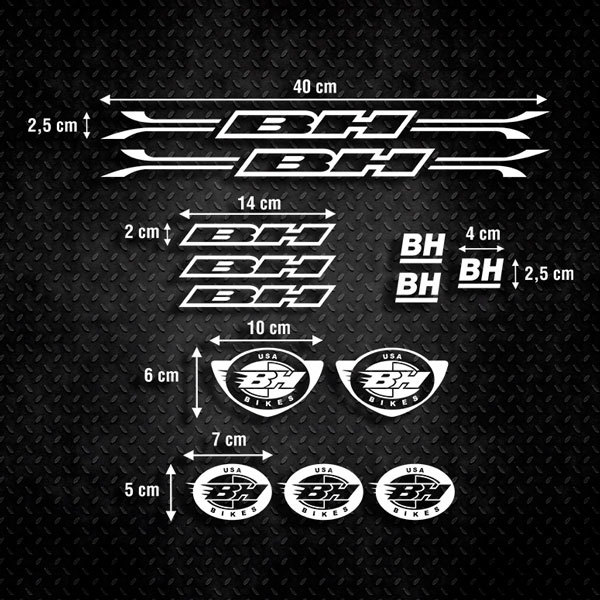 Car & Motorbike Stickers: Set 13X Bike MTB BH Classic