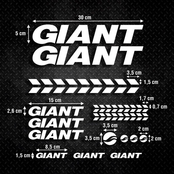 Car & Motorbike Stickers: Set 15X Bike MTB Giant Road