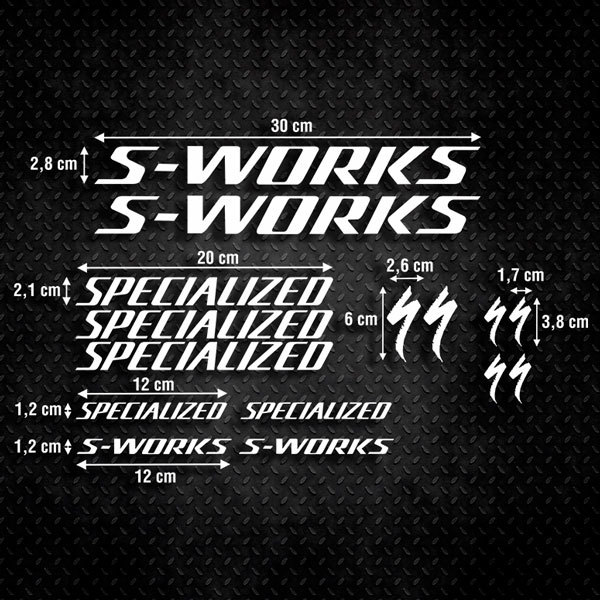 Car & Motorbike Stickers: Set 15X Bike Specialized S-Works