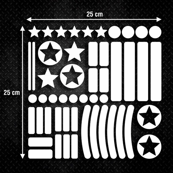 Car & Motorbike Stickers: Set 51X Simple Shapes