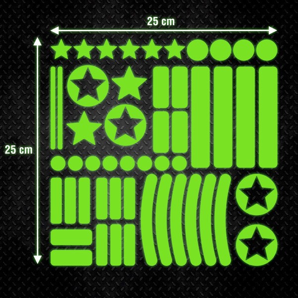 Car & Motorbike Stickers: Sticker set 51X simple reflective forms