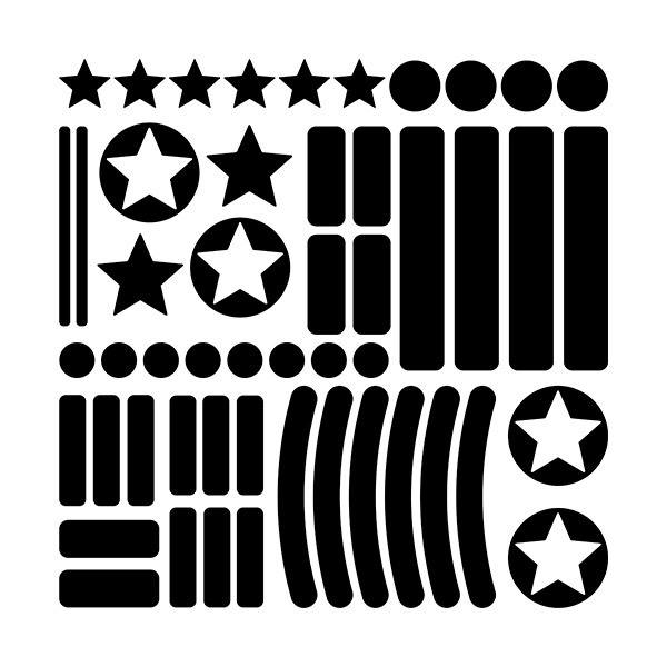 Car & Motorbike Stickers: Set 51X simple reflective forms