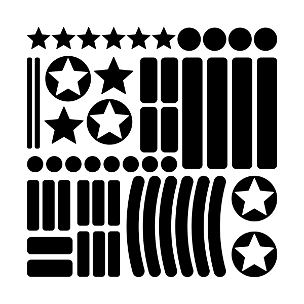 Car & Motorbike Stickers: Set 51X simple reflective forms