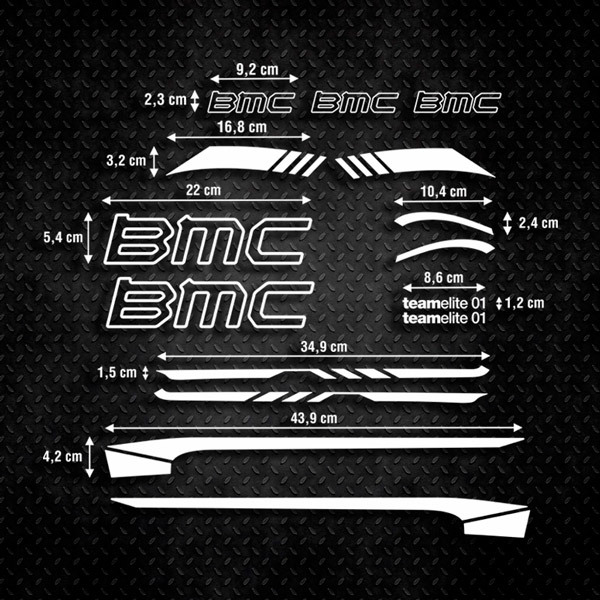 Car & Motorbike Stickers: Set 15X for BMC bike