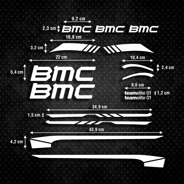 Car & Motorbike Stickers: Set 15X BMC model