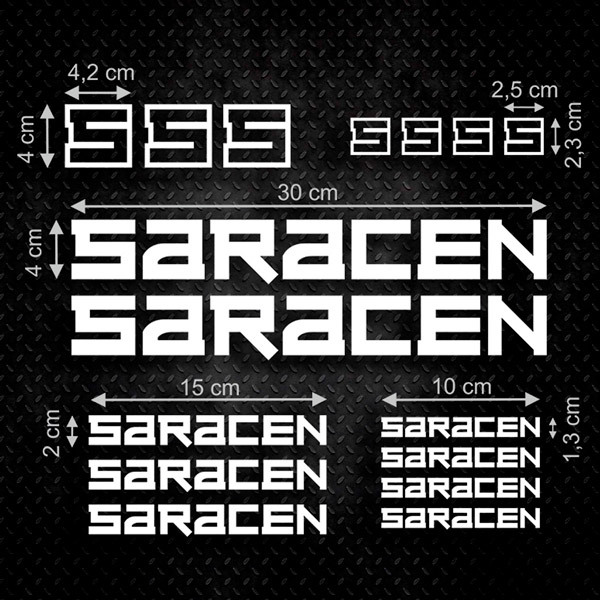 Car & Motorbike Stickers: Set 16X Saracen
