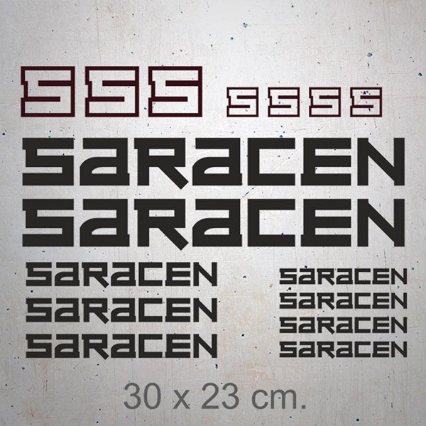 Car & Motorbike Stickers: Set 16X Saracen