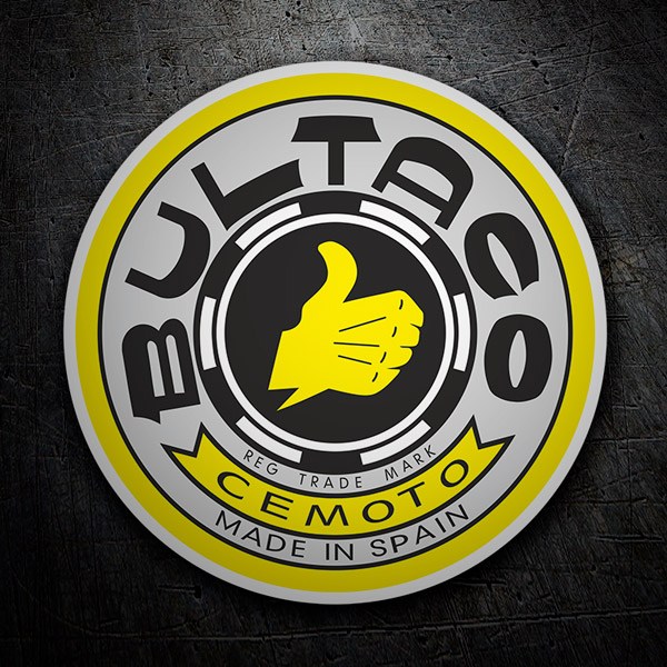Car & Motorbike Stickers: Bultaco Retro Yellow Logo