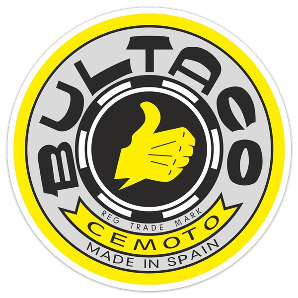 Car & Motorbike Stickers: Bultaco Retro Yellow Logo