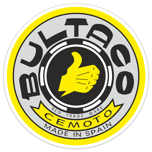 Car & Motorbike Stickers: Bultaco logo yellow