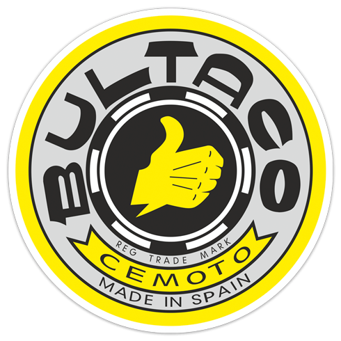 Car & Motorbike Stickers: Bultaco Retro Yellow Logo