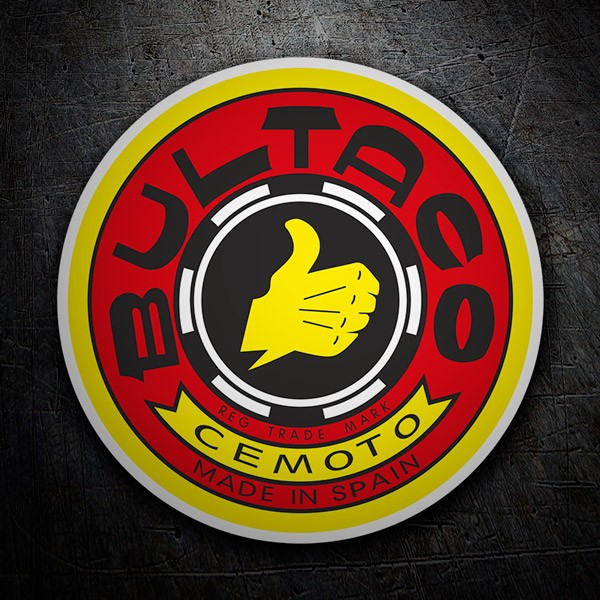 Car & Motorbike Stickers: Red Bultaco Round Logo