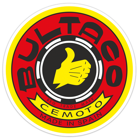 Car & Motorbike Stickers: Red Bultaco Round Logo