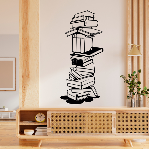 Wall Stickers: Tower of old books