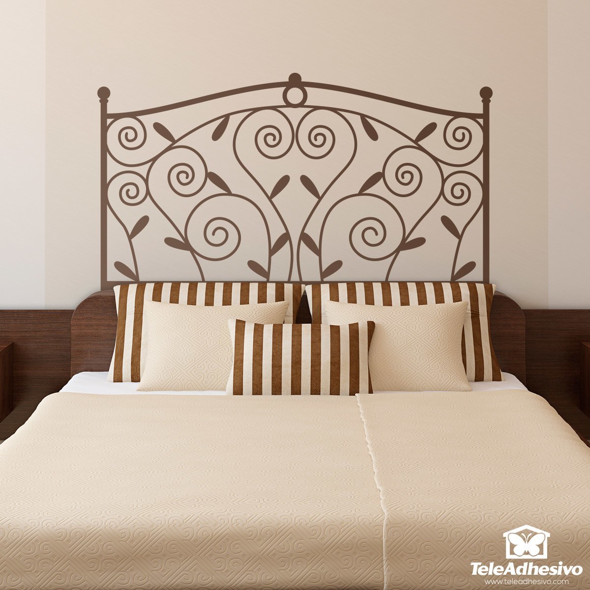 Bed headboard wall sticker classic