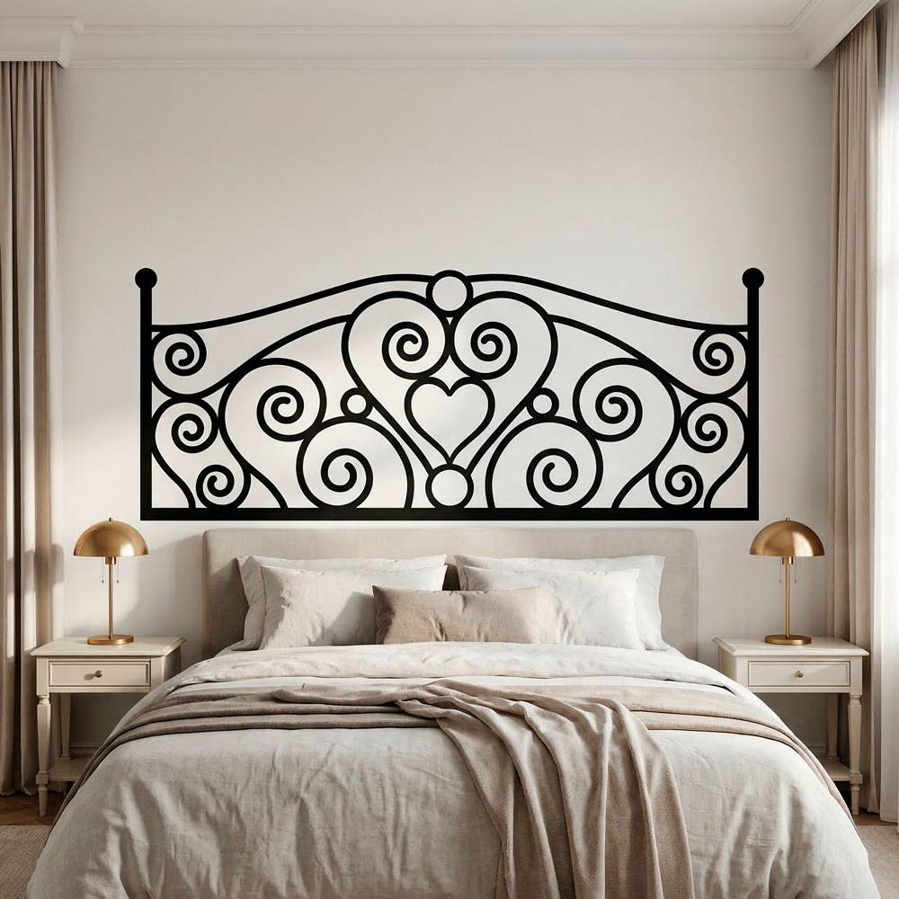 Wall Stickers: Bed Headboard Love