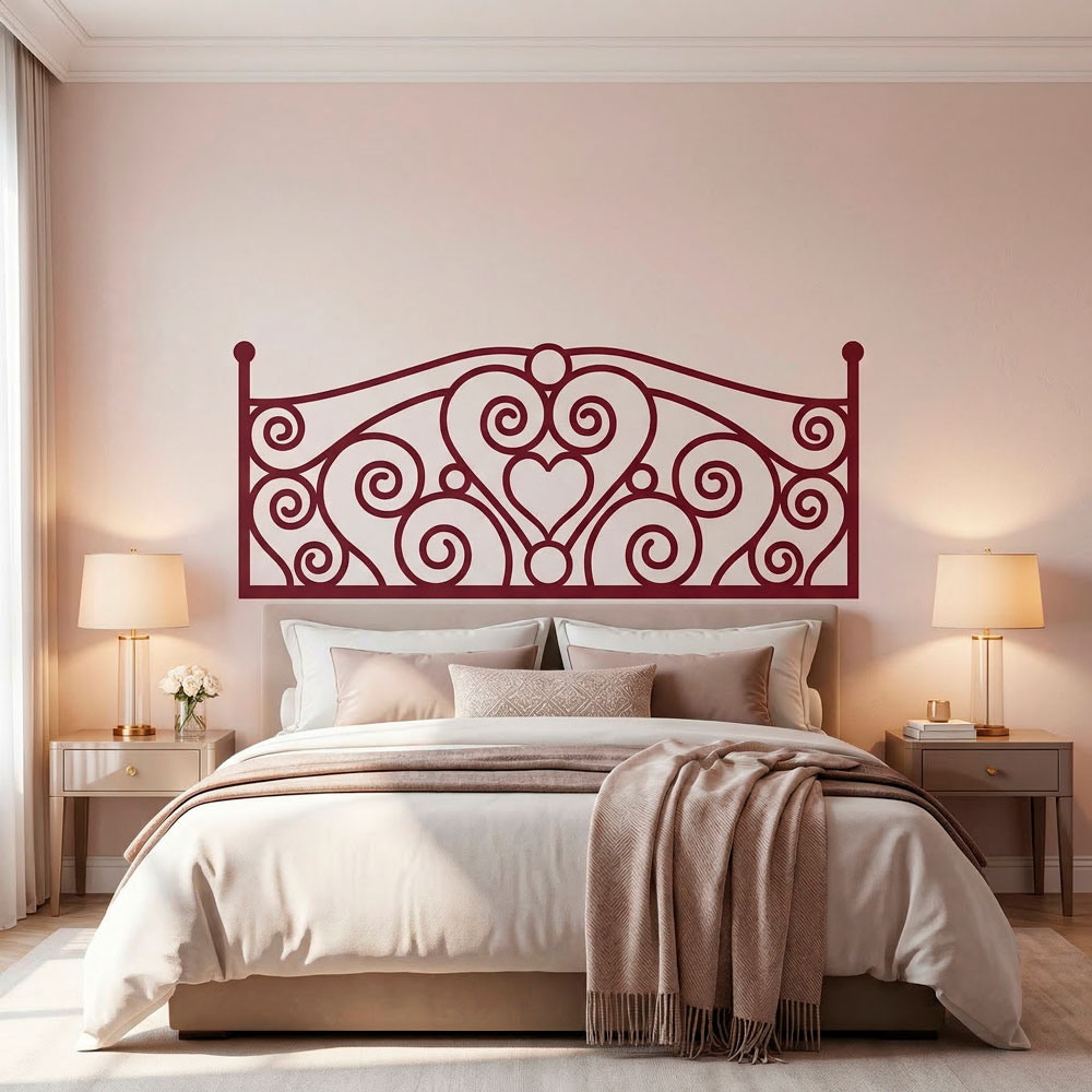 Wall Stickers: Bed Headboard Love