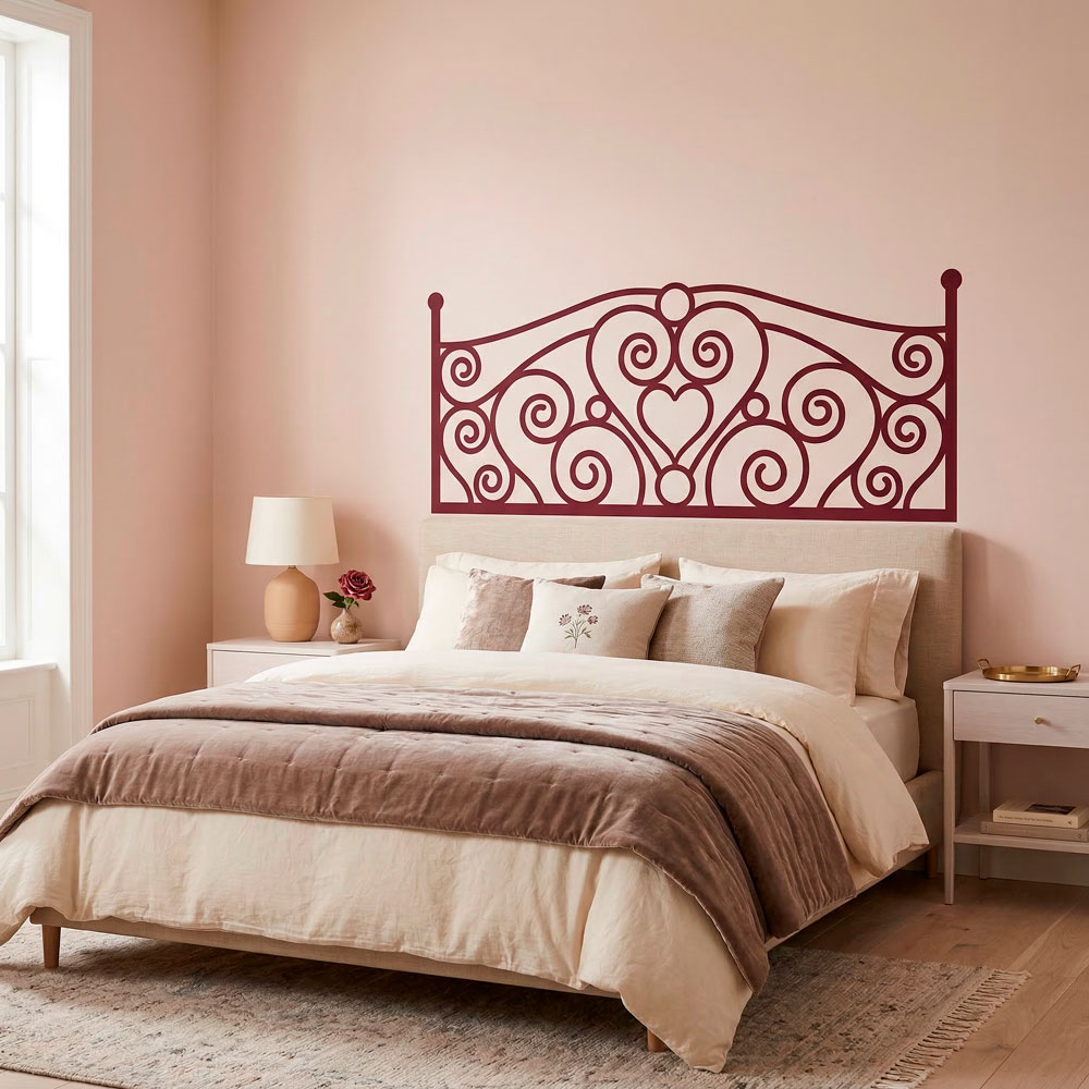 Wall Stickers: Bed Headboard Love