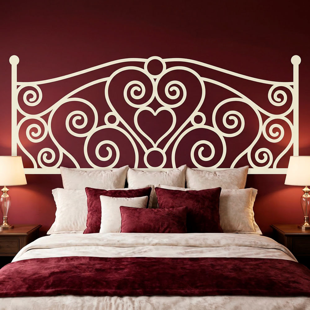 Wall Stickers: Bed Headboard Love