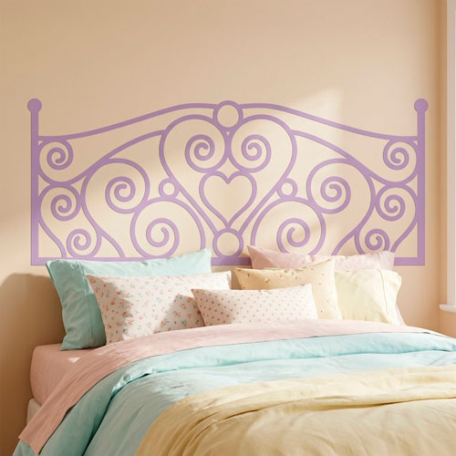 Wall Stickers: Bed Headboard Love
