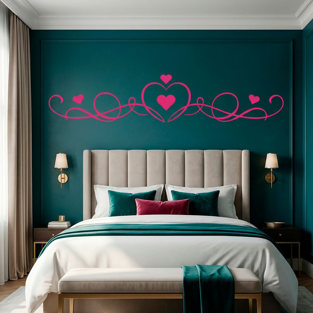 Wall Stickers: Headboard of Hearts