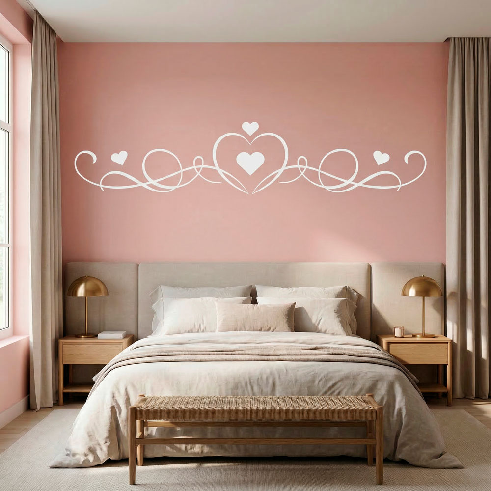 Wall Stickers: Headboard of Hearts