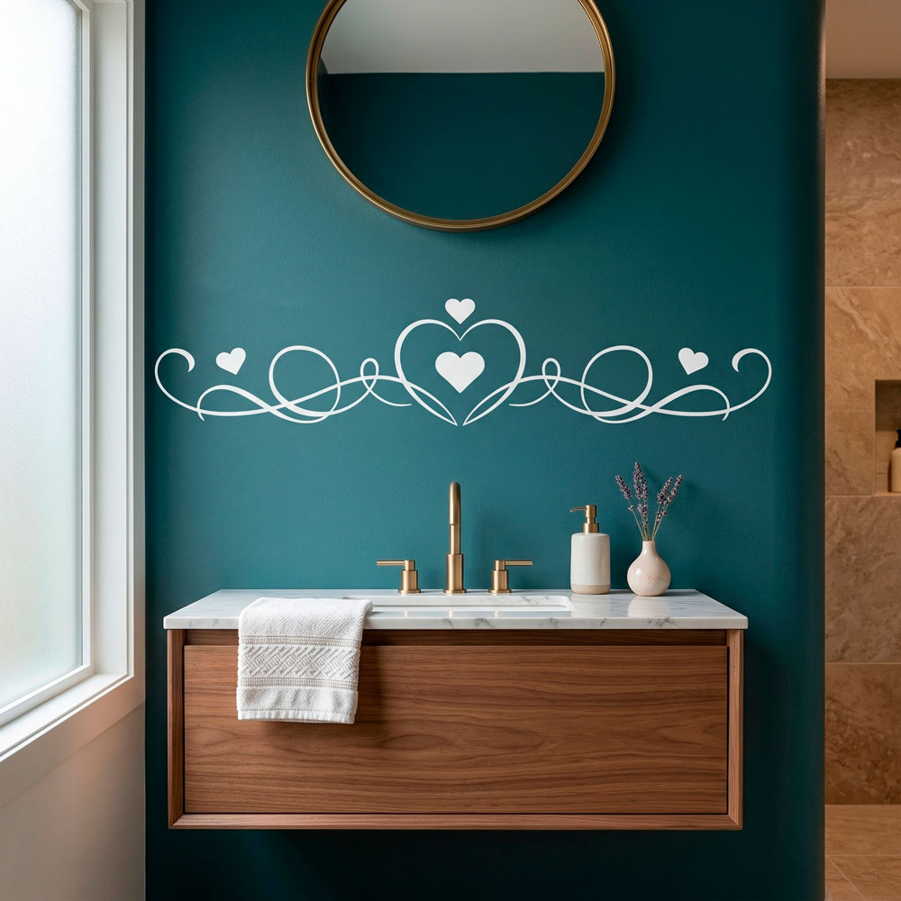 Wall Stickers: Headboard of Hearts